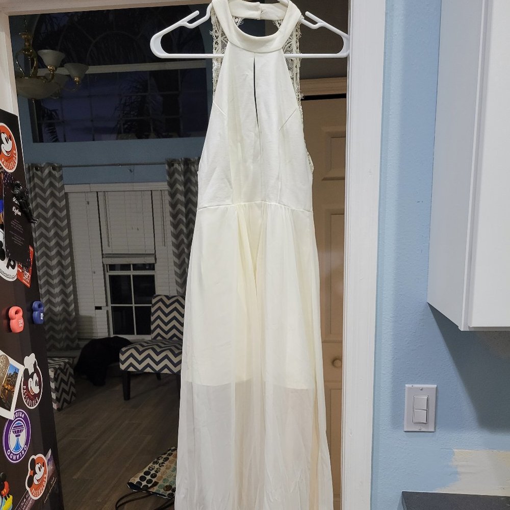 White Halter Dress